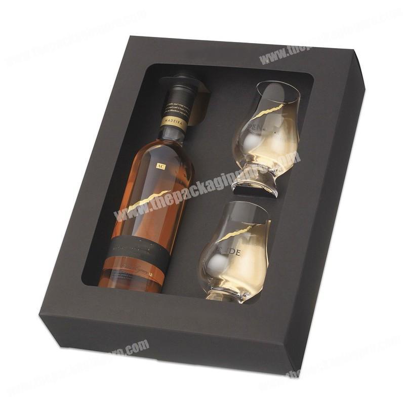 Luxury two pieces cardboard whiskey tasting bottle gift box with custom insert