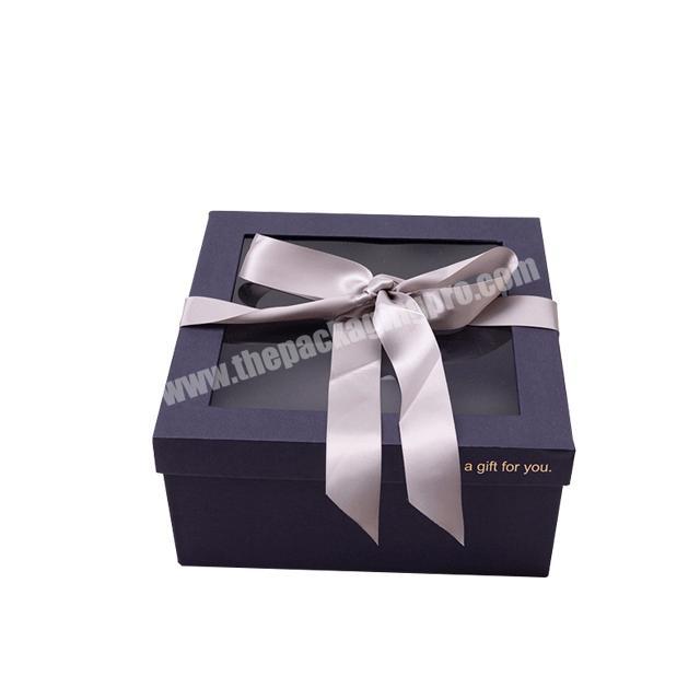 Luxury Wedding Gift Set Packaging Paper Box With Transparent Clear Plastic Cover Lid