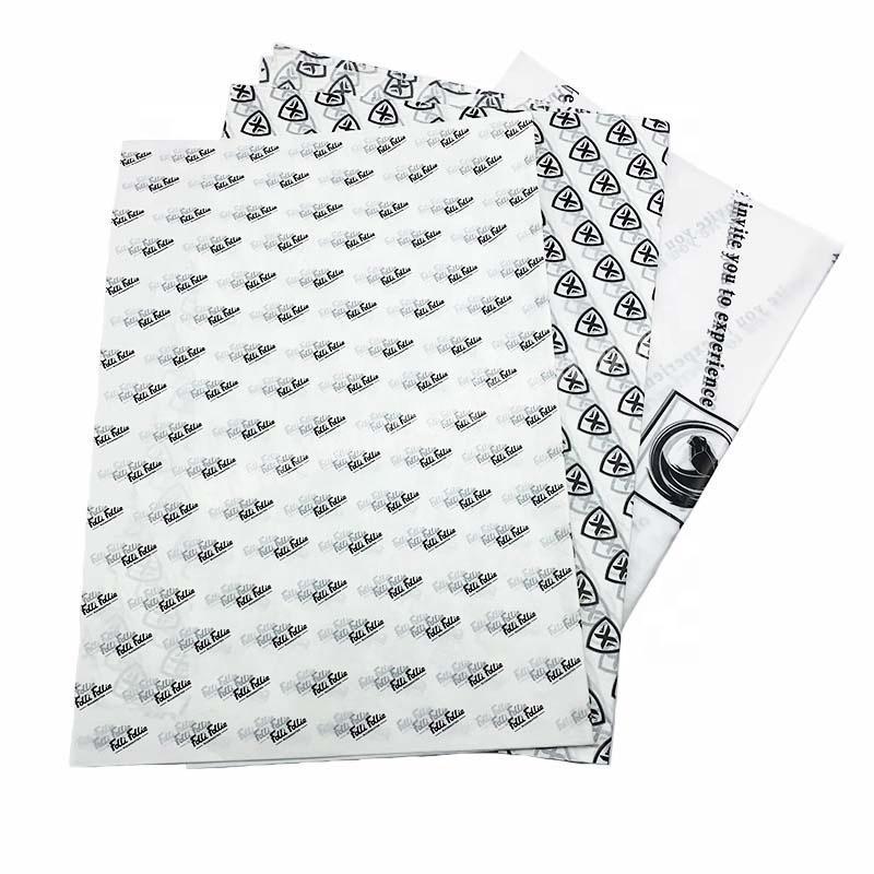 Luxury White Background Custom Black Logo Clothing Packaging Tissue Paper