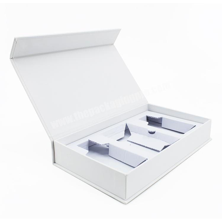 Luxury white book shaped rigid cardboard gift box custom print paper magnetic gift box