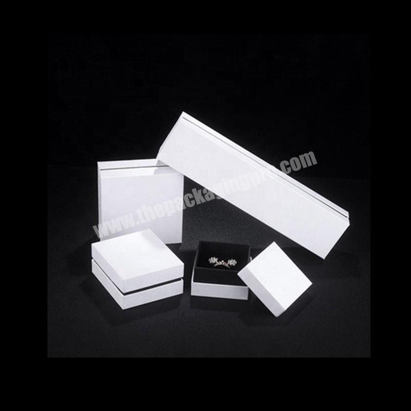 luxury white gift box with lids customized LOGO ring necklace bracelet packaging gift box
