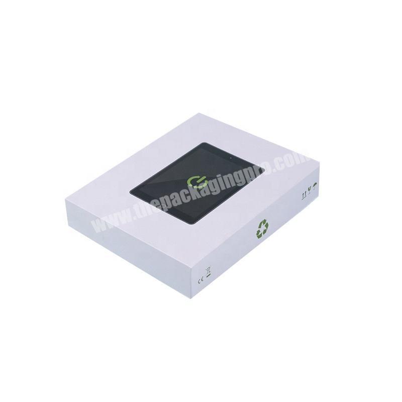 luxury white gift box with lids for tablet PC custom cardboard box packaging for flat computer