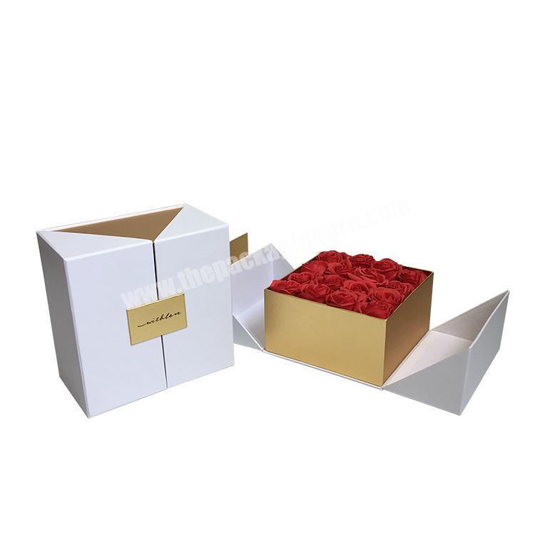 Luxury White Gold Color Flower Jewellery Double Layer Gift Necklace Box Cardboard Strong Hard Packaging Boxes