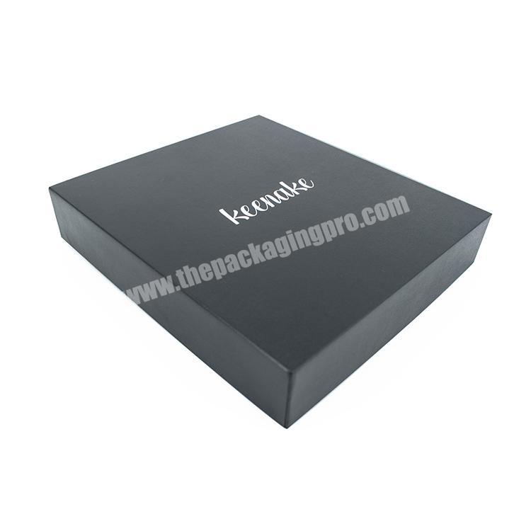 Luxury white logo foil black fancy paper cardboard lid and base box packaging for makeup brushes