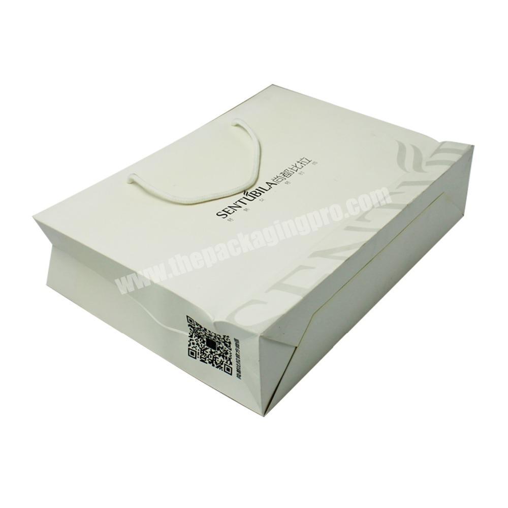 Luxury White Promotional Shopping Gift Paper Bag with Handle and Custom Logo