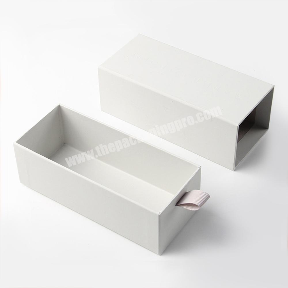 luxury white rectangle drawer paper gift box with custom logo