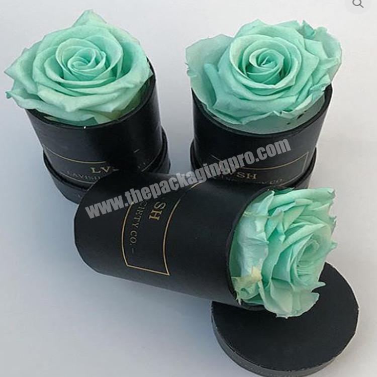 Luxury wholesale custom round single rose packaging flower gift box mini hat box for single flower
