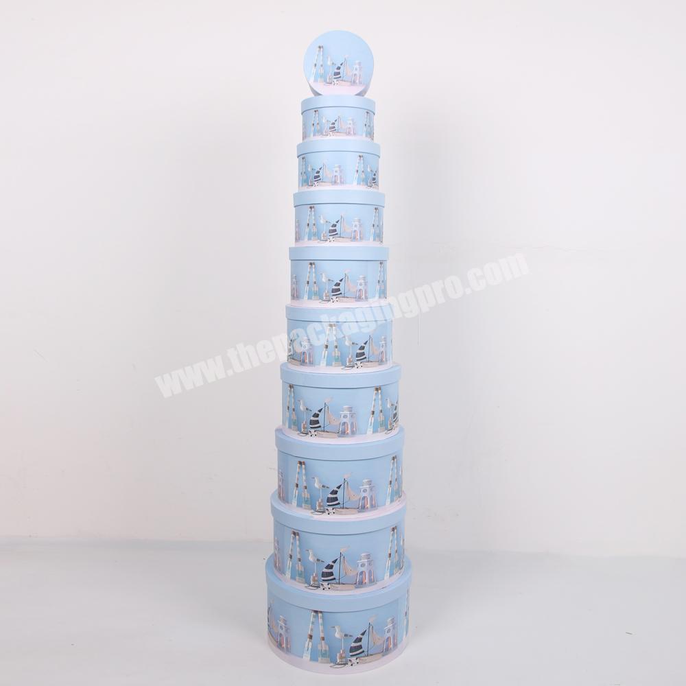 Luxury Wholesale Round Hat Paper Tube Gift Box Set With Lid For Decoration