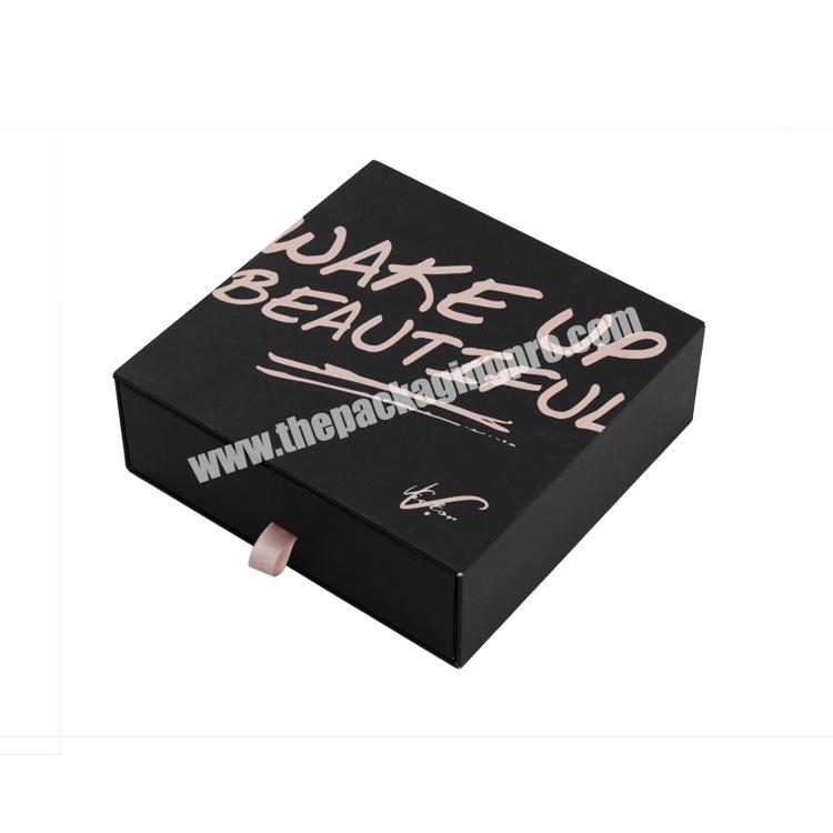 Luxury Wholesale Sliding Black Paper Cardboard Packaging Boxes Drawer Paper Box