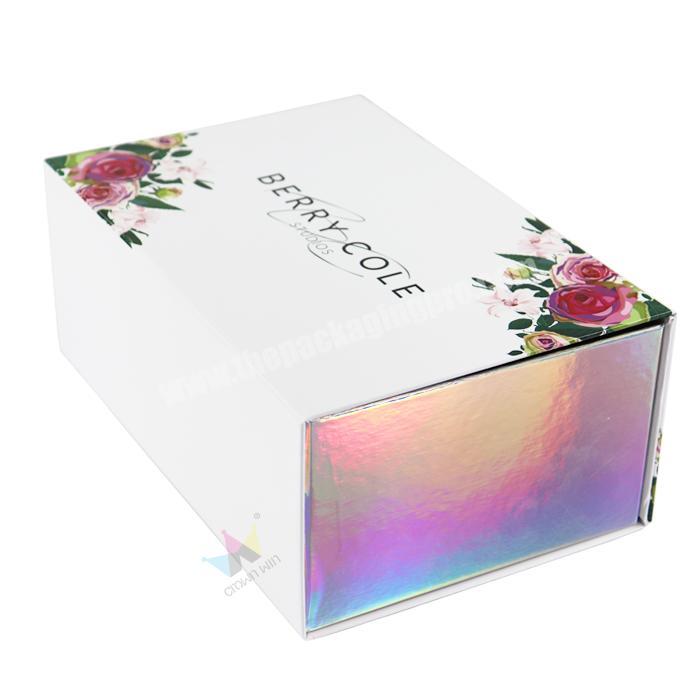 Luxury Wig Cardboard Packaging foldable magnetic boxes with ribbon handle Custom Printing Hair Extension Box Package