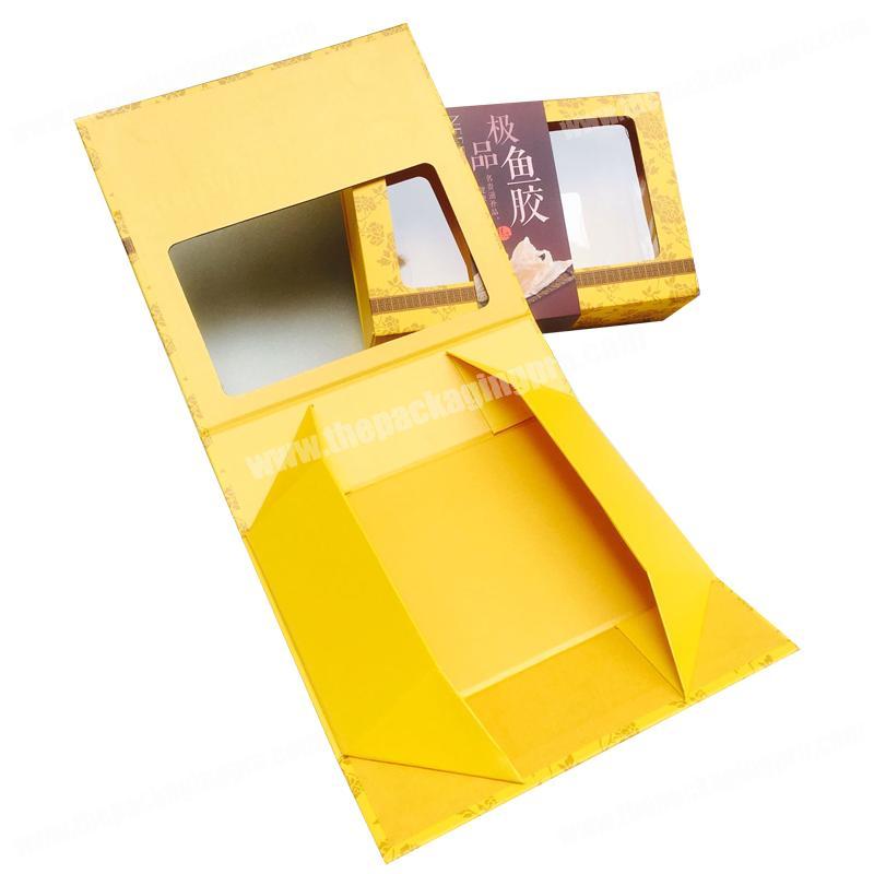 Luxury Window Box Packaging Paper Sleeve Flat Folding Collapsible Gift Box