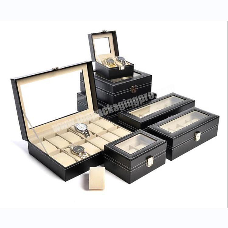 Luxury Wooden 6 Slots Empty Watch Gift Boxes With Window Lid