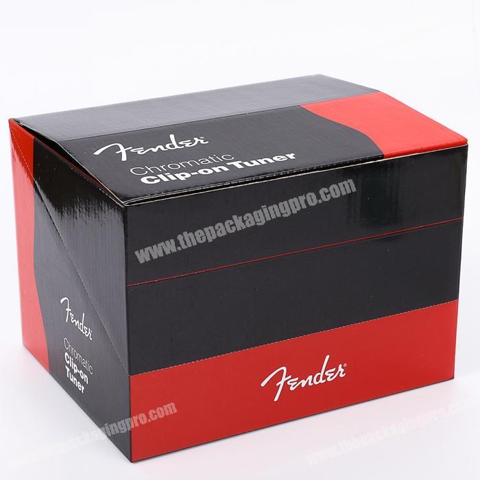Luxury Zipper Paper Gift Box Small Corrugated Custom Retail Ready Packaging for Chromatic Clip-on Tuner Shop Display