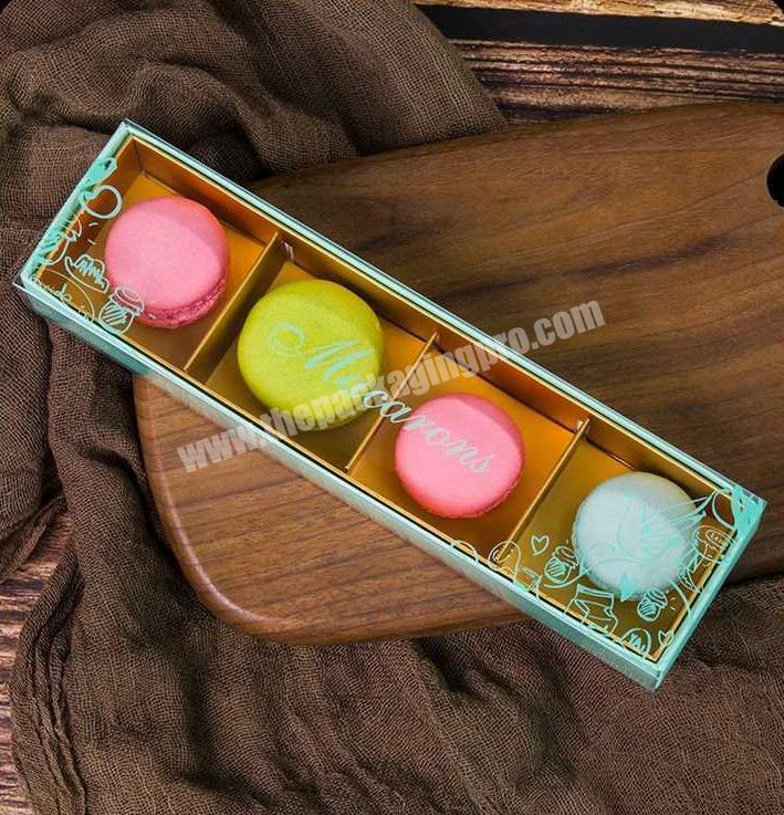 Macarons Paper Packaging Box-4pcs, Box With Plastic Blister, Belle Boite macaron