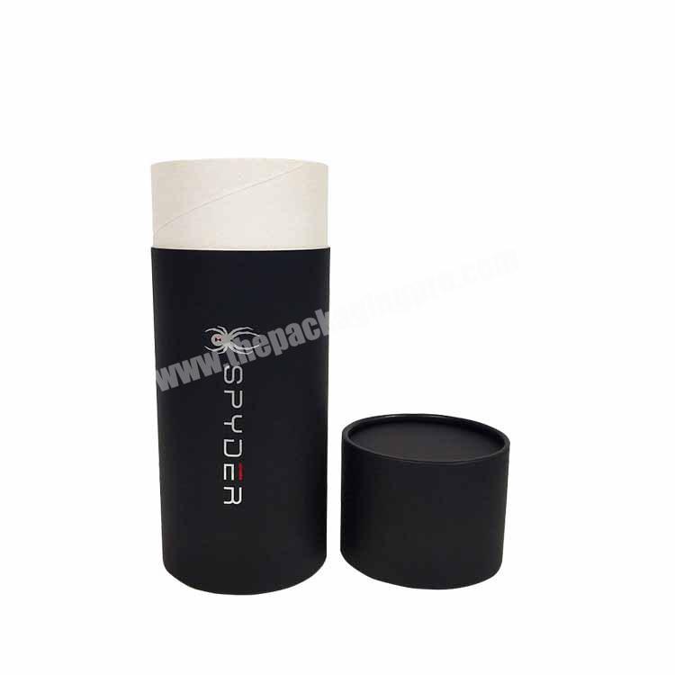 Made in China black simple cylindrical packaging jar