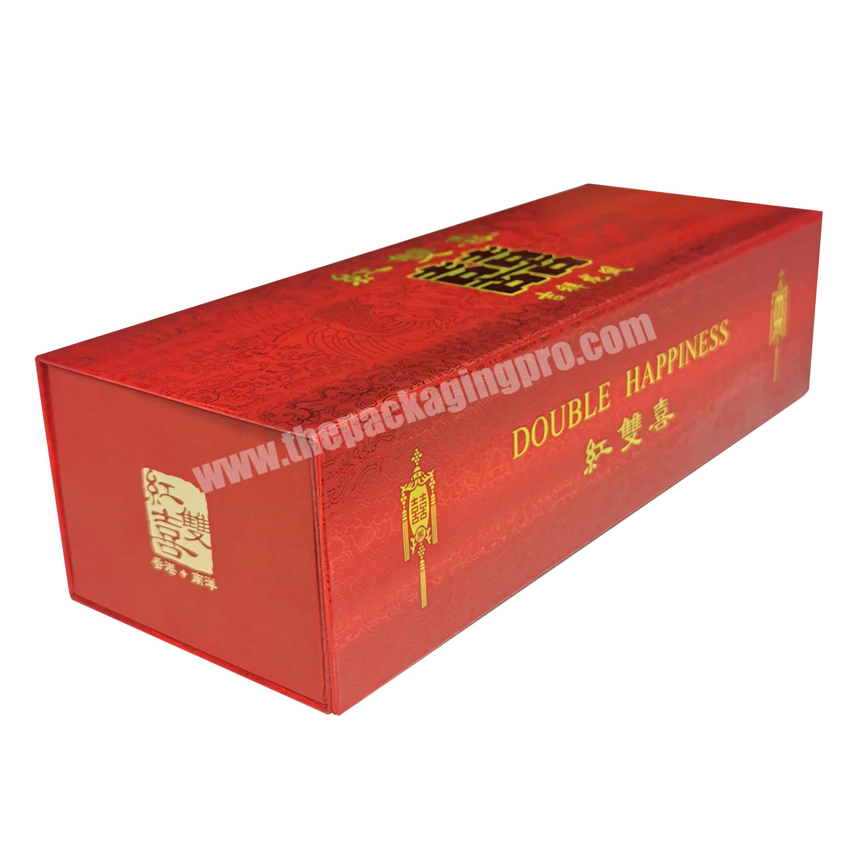 Made in China custom red collapsible gold stamping magnetic boxes