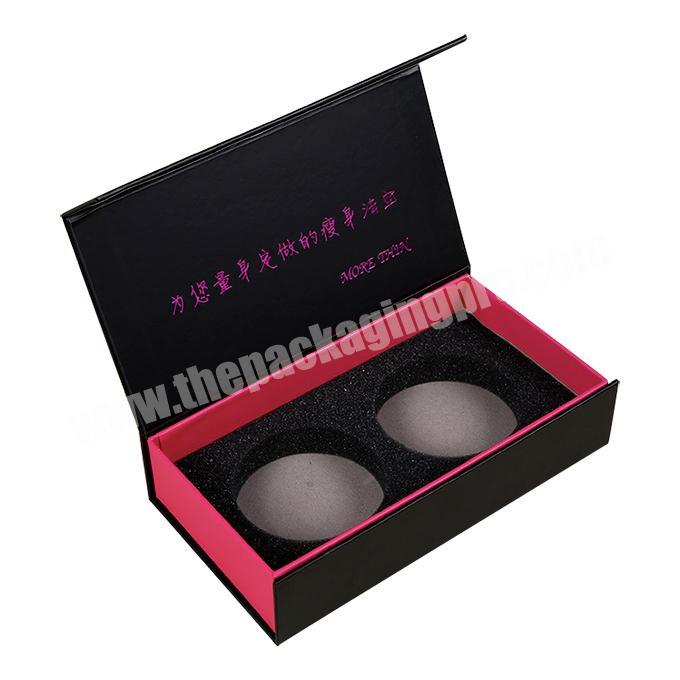 Made in shenzhen foldable magnetic gift box with ribbon closure foam padding clothing package