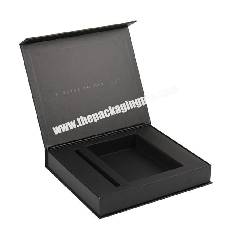 magnet close black paperboard packing vip member card box