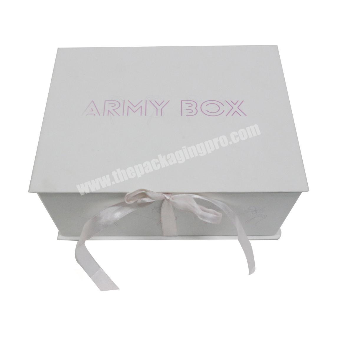 Magnet folding boxes with ribbons luxury gift boxes for gift packaging boxes for clothes
