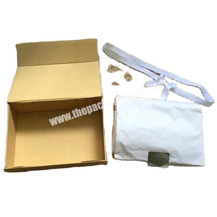 magnetic box custom printed logo for shoe box packaging with tissue paper and pouch bag