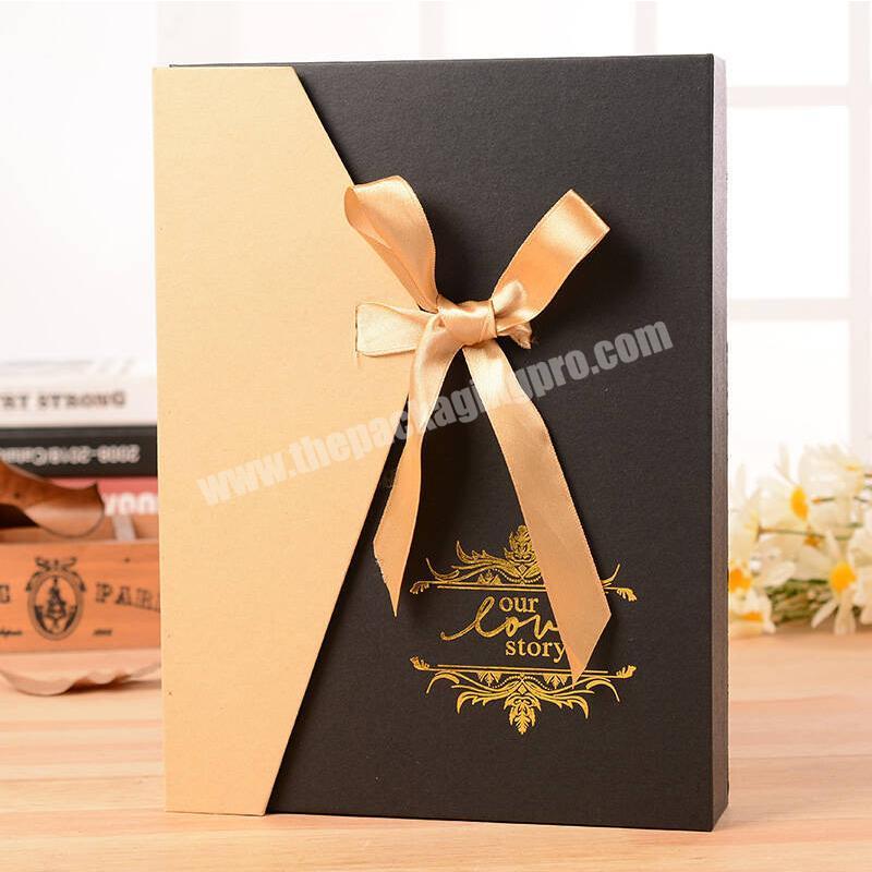Magnetic Closure  Personalized Gift Box Customized China Wholesale Jewelry Box  with Ribbon
