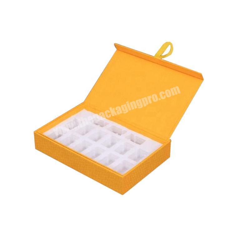 Magnetic Customized Yellow Gift Beauty Liquid Packaging Box for Retail Store