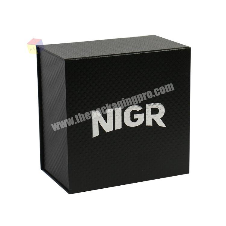 magnetic flap black gift packing baseball cap boxes black