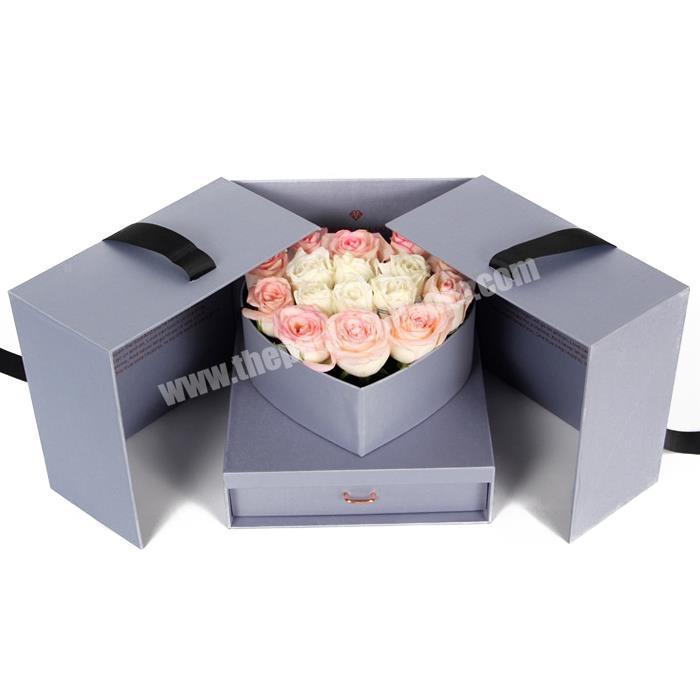 Magnetic gift box for custom printed round shape flower boxes