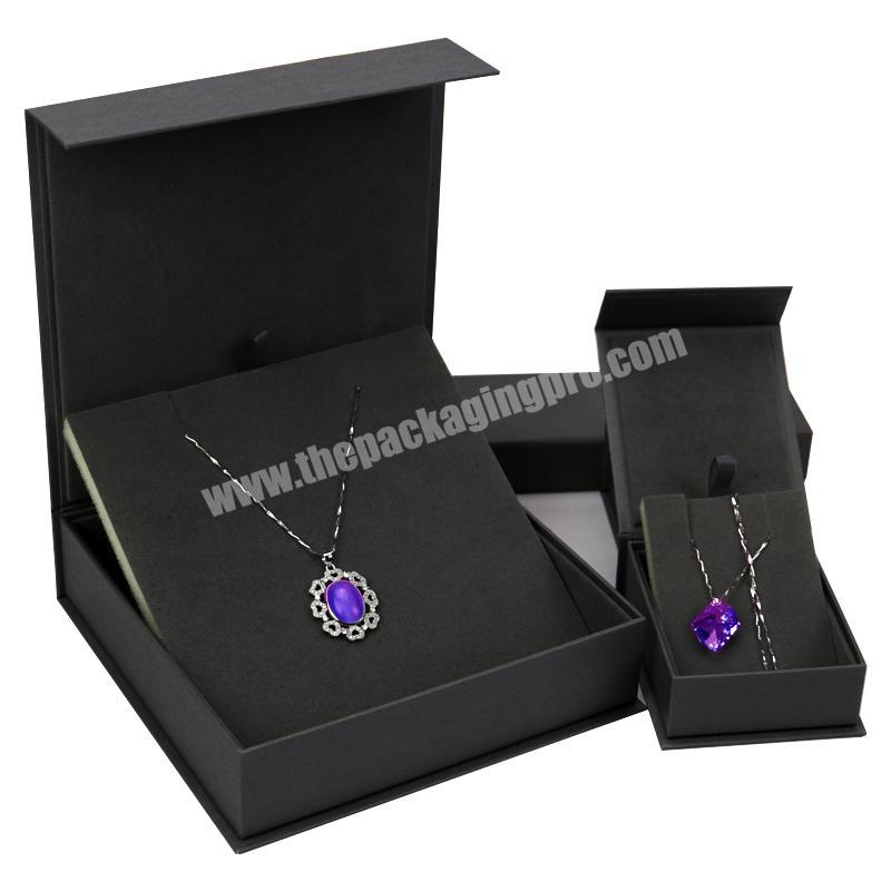 Magnetic Matte Black Necklace Bracelet earrings Jewelry set Box kit packaging with foam insert