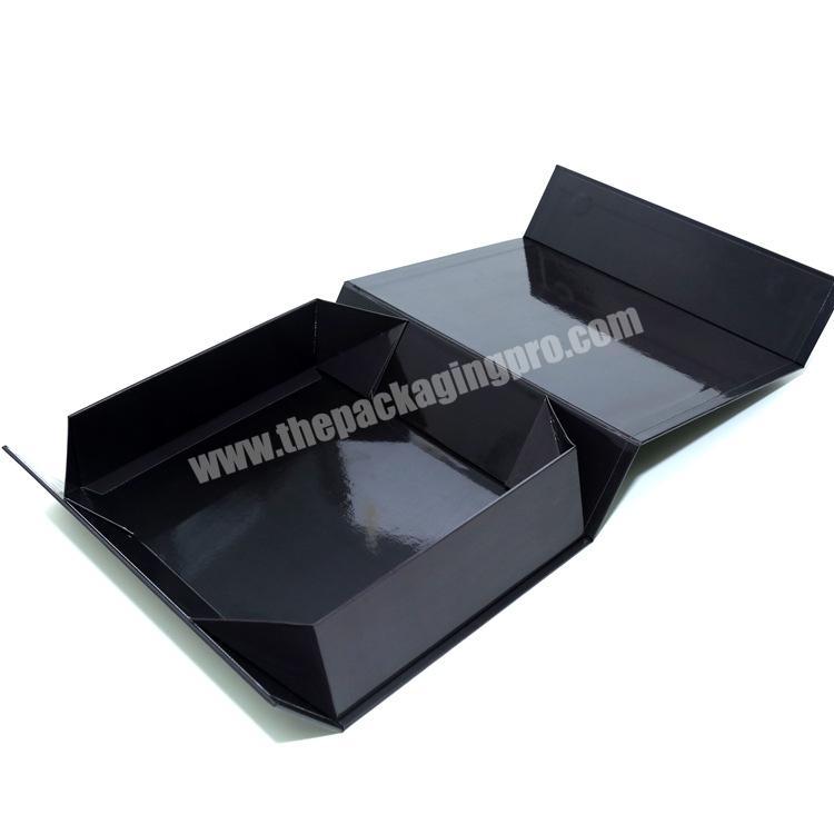 Magnetic rigid black luxury customized logo folding recycled cardboard carton custom printing craft foldable packaging paper box