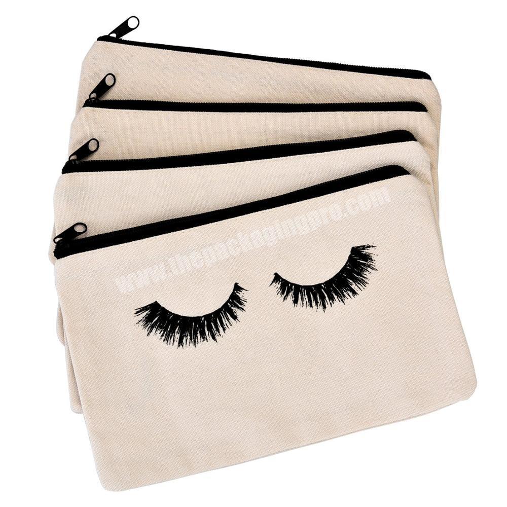 Makeup Bag Cosmetic Pouch Makeup Pouch Travel Toiletry Eyelash cotton pouch with Zippered Pocket