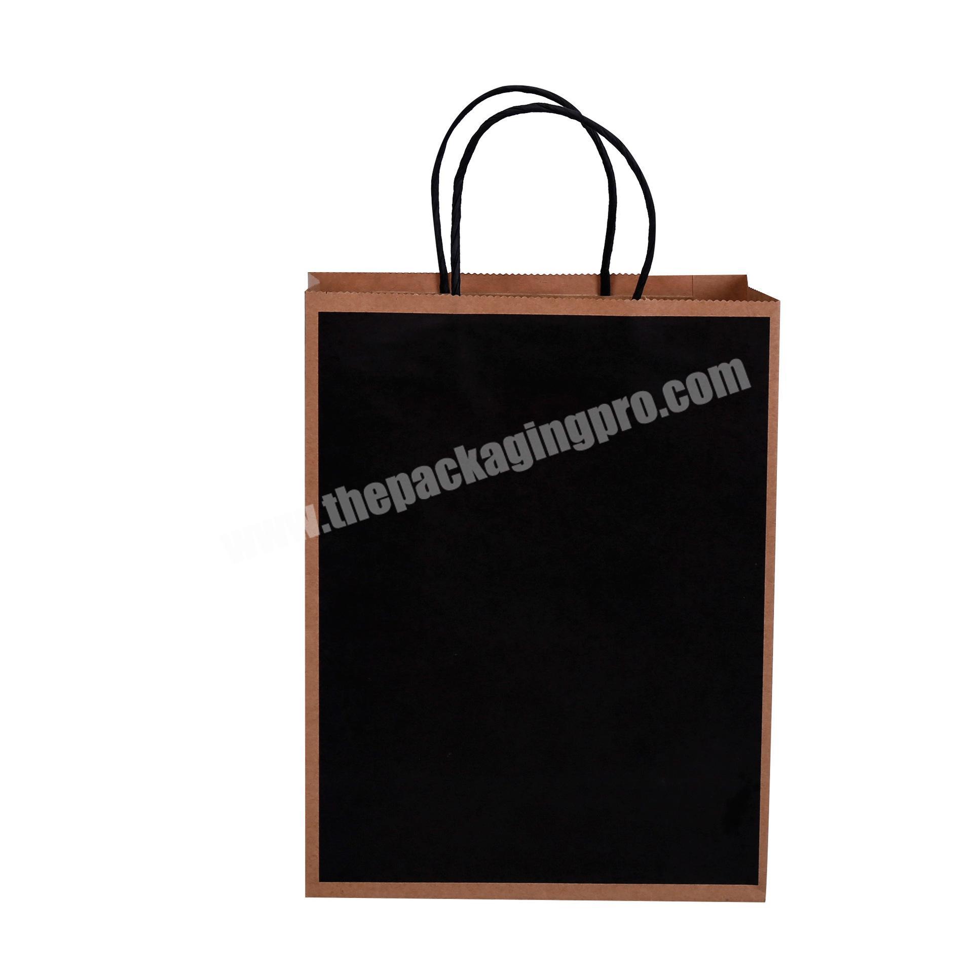 Manufactory direct brown kraft paper bag custom print shopping bags with logo for clothes