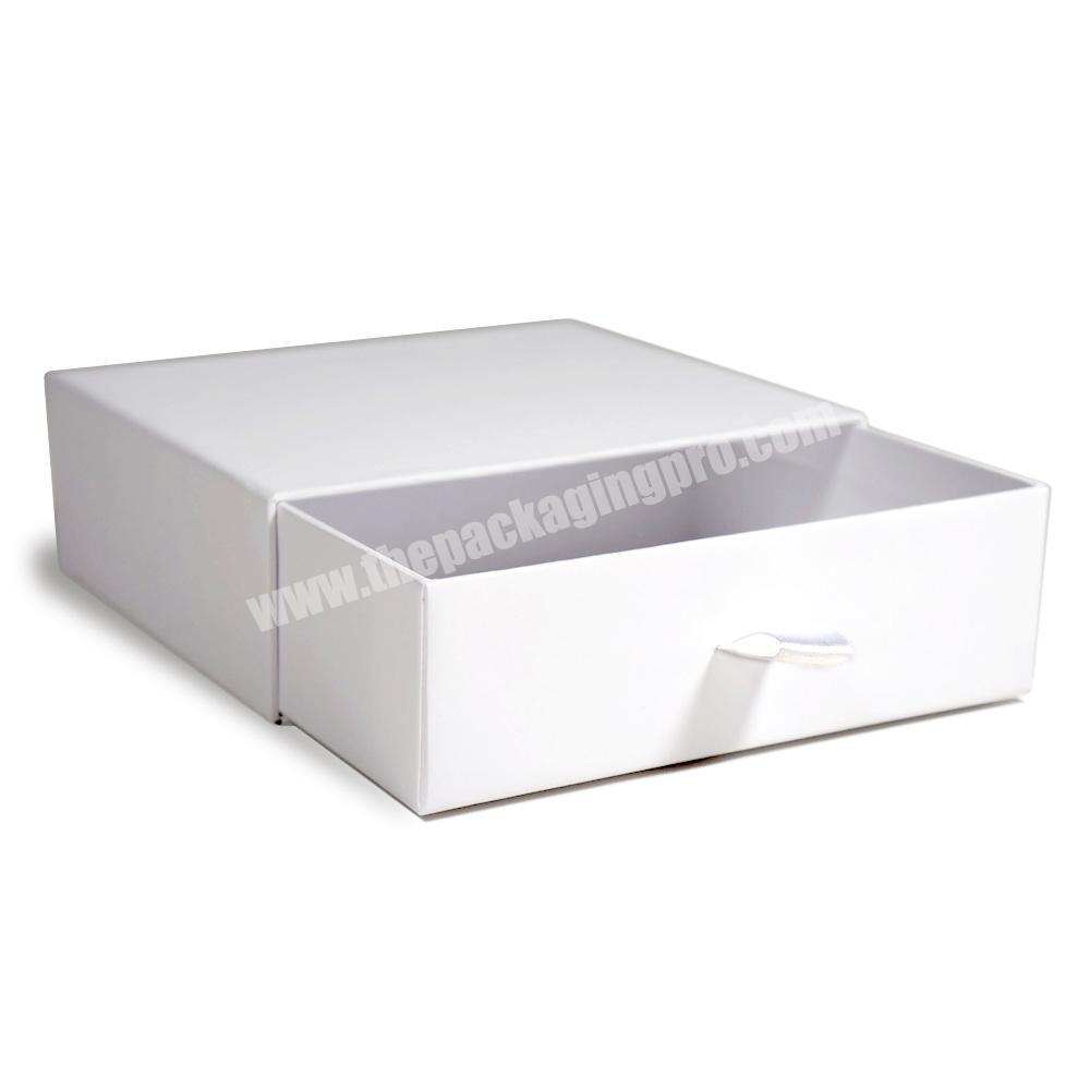 Manufactory Direct Customized Luxury Slide Out Drawer Box Packaging With Ribbon
