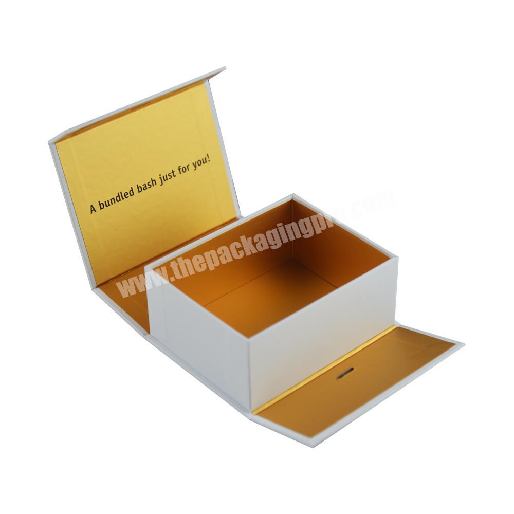 Manufacture New Product Luxury Custom Rigid Cardboard Magnetic closure Gift Box Socks Packaging with Ribbon tie