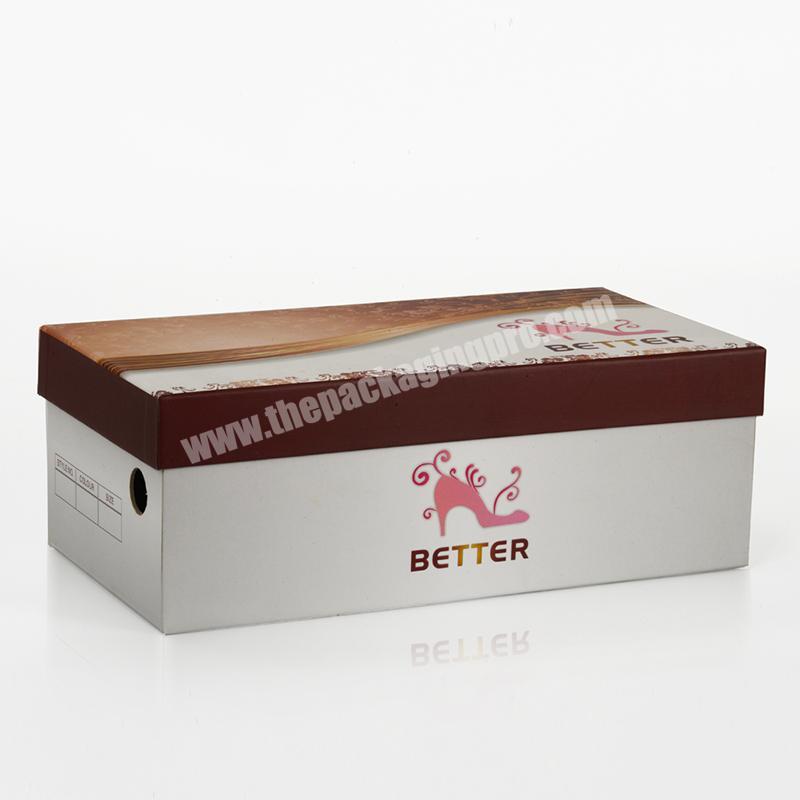Manufacture Wholesale Luxury Custom Made Color Printed High Heels Paper Girls Shoe Box Packaging Boxes With Custom Logo