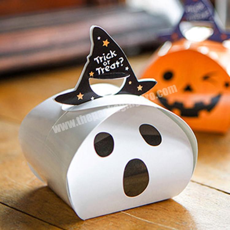 Manufacturer 2020 New Design Gloss Lamination Ghost Pumpkin Shape Halloween Candy Cake Packing Box Decoration