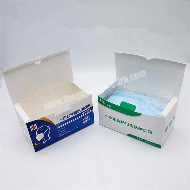 Manufacturer custom making surgical medical mask paper box for packing