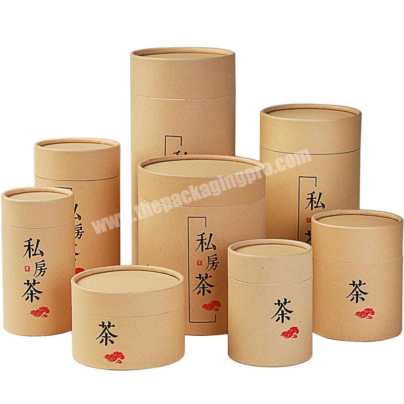 Manufacturer Custom Size Logo Long Cylinder Shape Kraft Cardboard Tea Coffee Packaging Tube Box