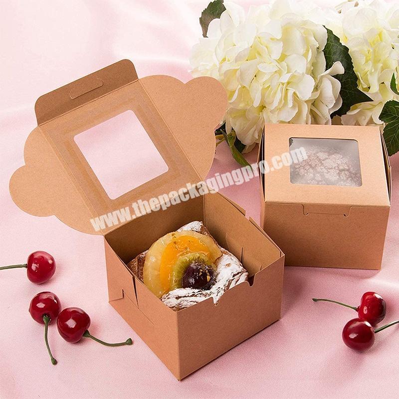 Manufacturer Customized Food Grade Paper Cupcake Box With PET Clear Window
