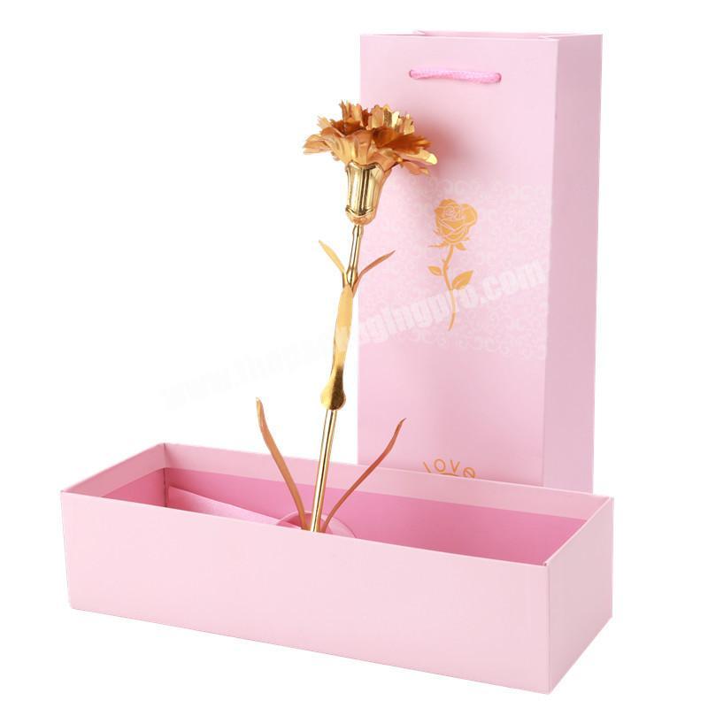 Manufacturer Direct Sales Rectangular Craft Packaging Hard Cardboard Printing Luxury Candle 24k Flower Art Paper Box For Gift