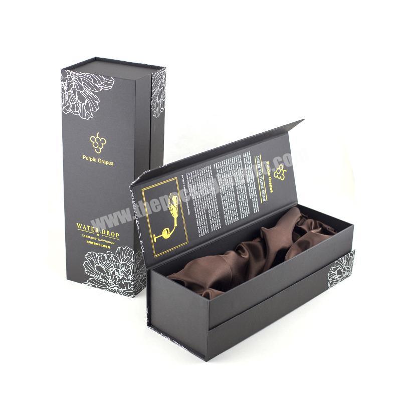 Manufacturer Directly Sale Luxury Rigid paper Cardboard Packaging Whisky Wine Champagne Bottle Glass Gift Box With Foil Logo
