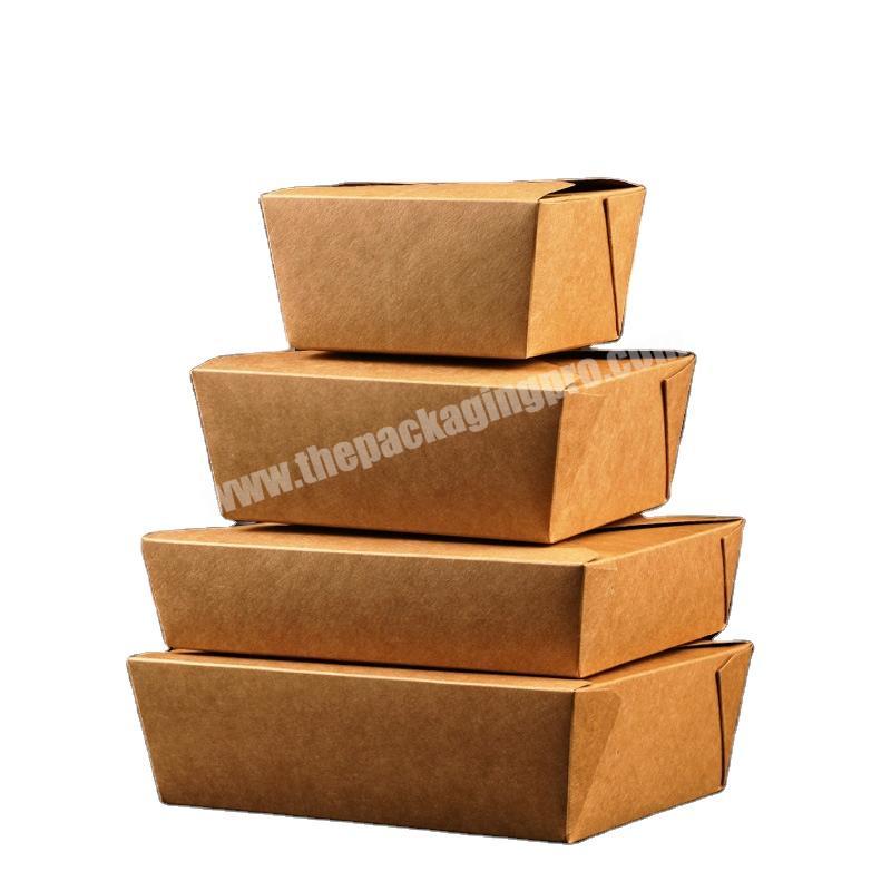 Manufacturer hot sale kraft paper lunch box kraft paper box food  square kraft paper box