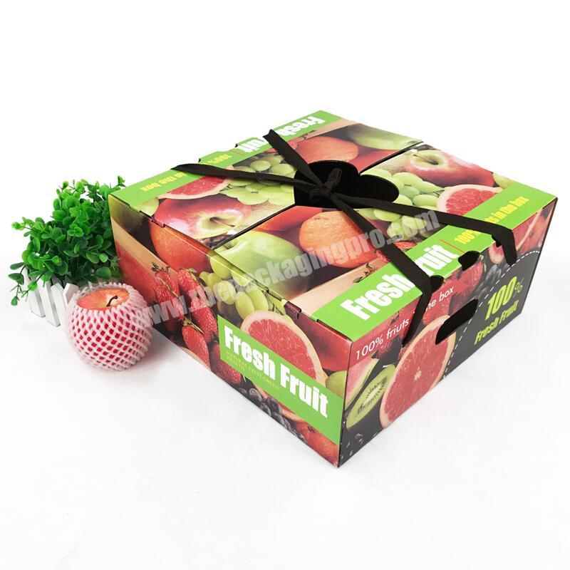 Manufacturer Rigid Thick Food Grade Paper Fruit Packing Box with Divider for Apples Peaches Oranges Pears