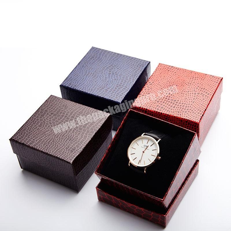 Manufacturers custom crocodile pattern watch box custom paper lizard pattern watch box heaven and earth cover watch gift box