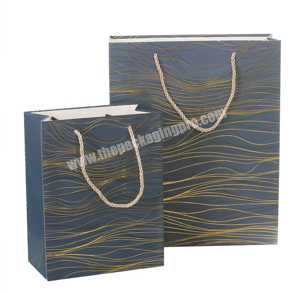 Manufacturers custom printed logo hot stamping wave pattern paper bag Valentine gift bag
