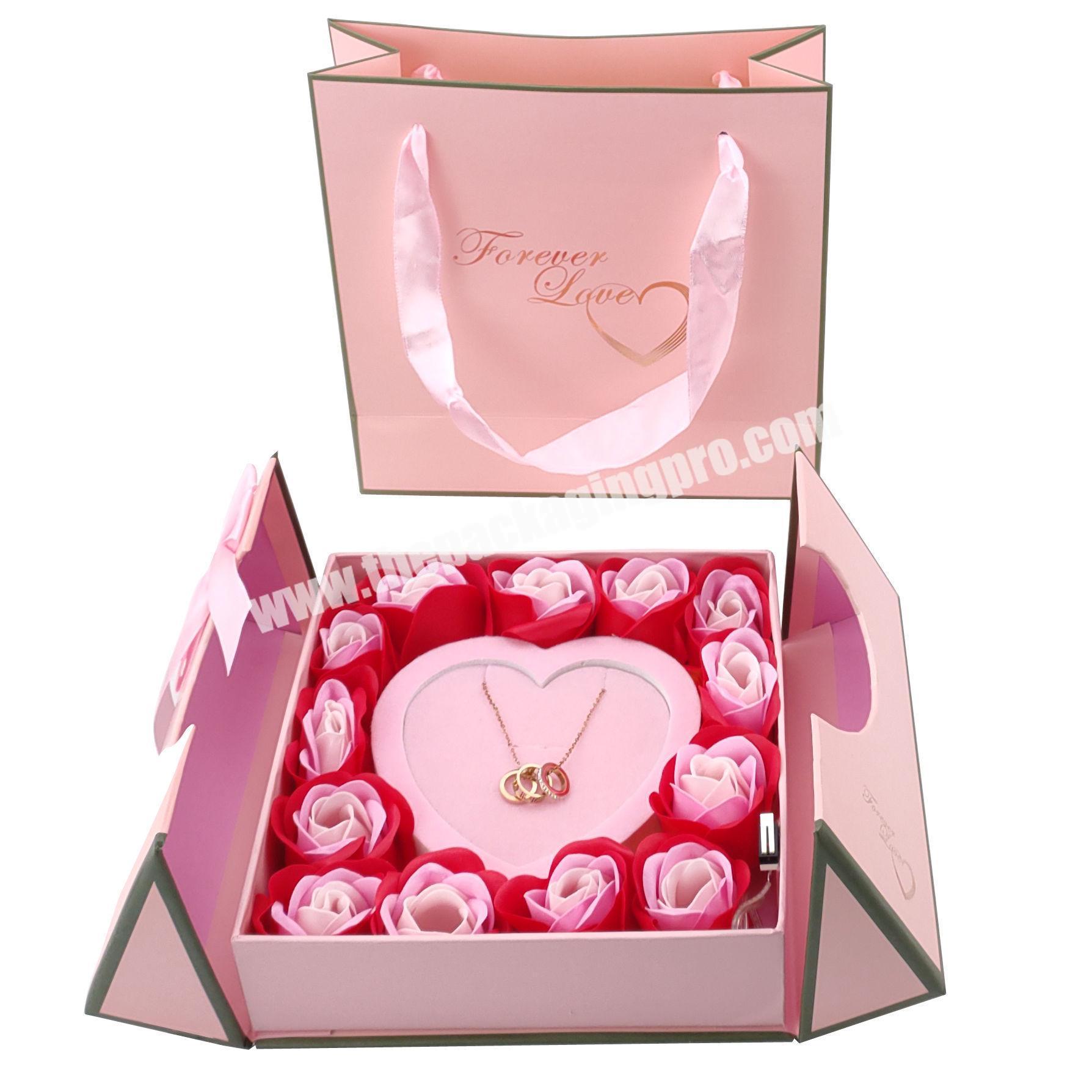 Manufacturers direct sale wholesale flower love holiday gift box necklace gift box