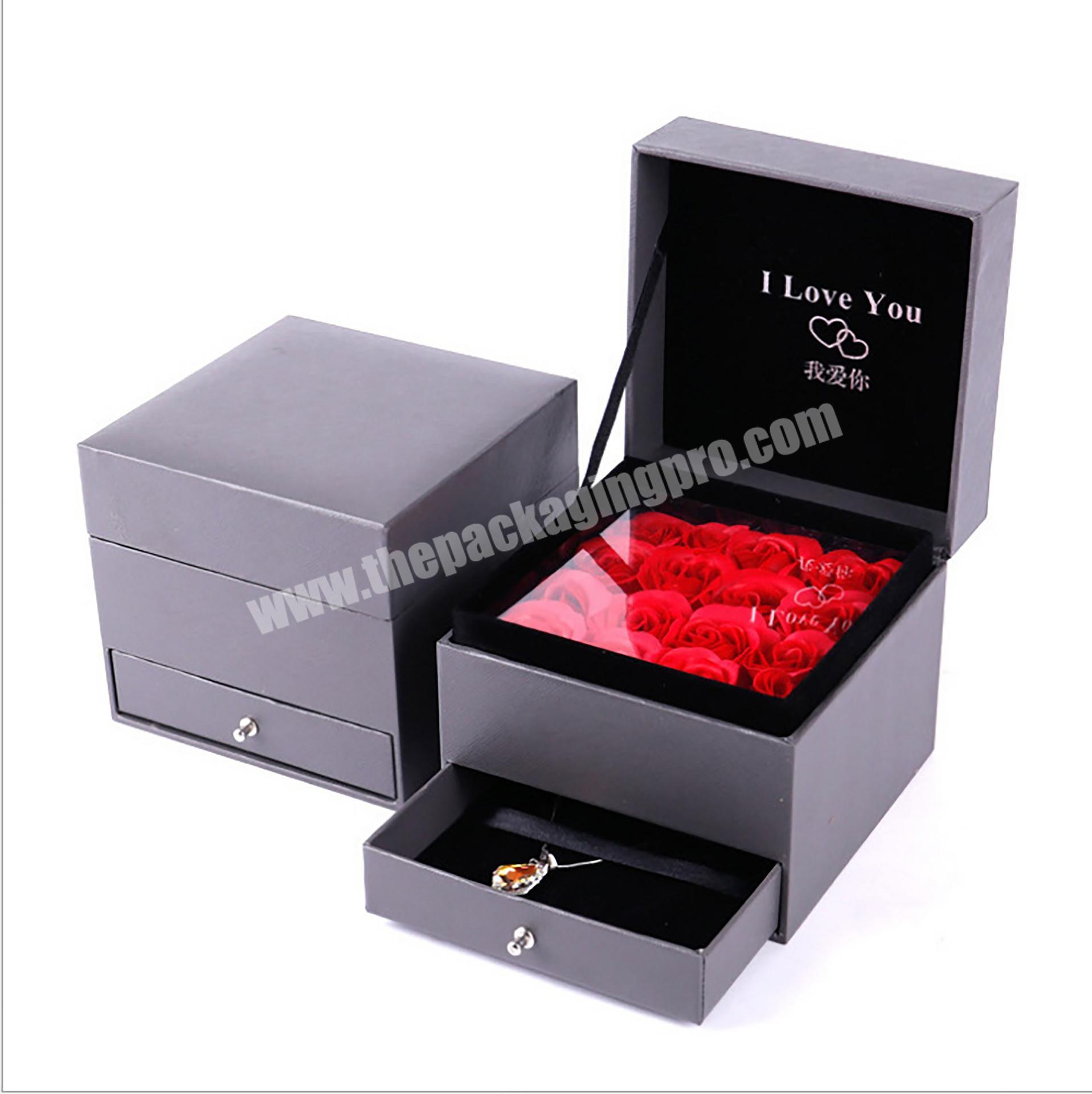 Manufacturers supply custom new creative jewelry packaging flower box festival simple square gift drawer boxes