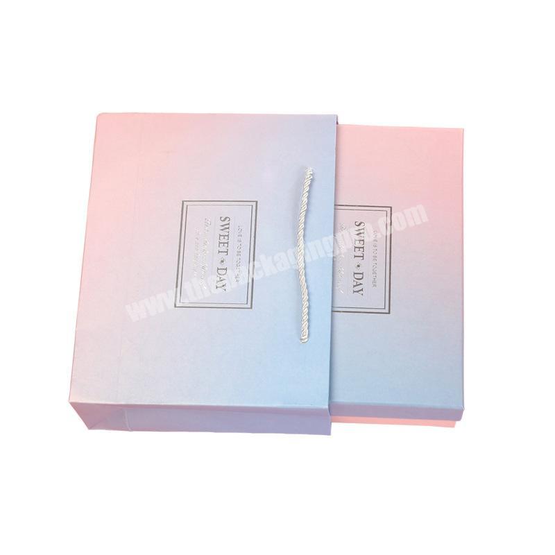Manufacturers supply custom rectangular birthday hand gift box ins gradient lipstick cup shirt packaging box