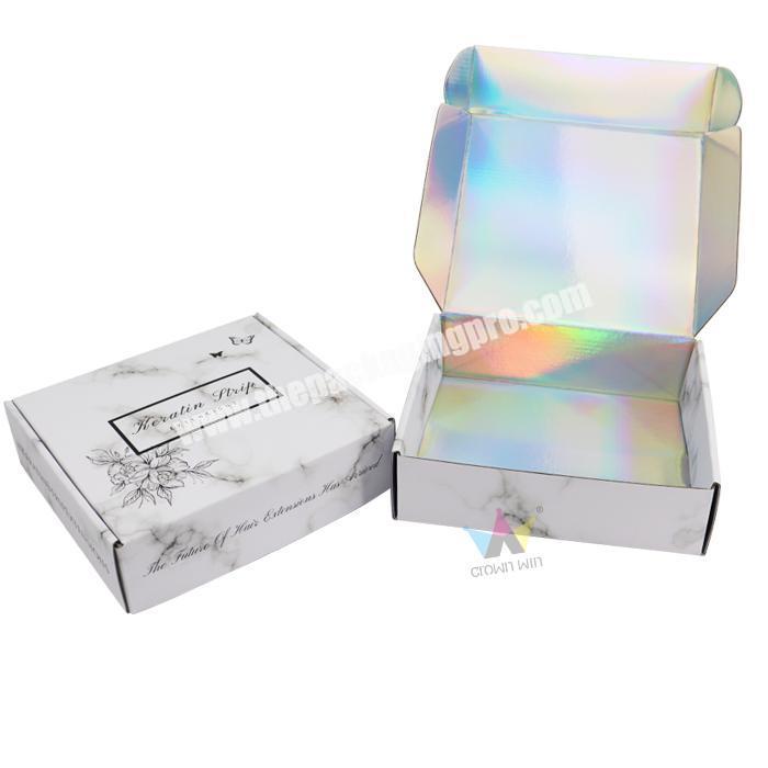 Marble Print Boxes Cardboard Corrugated Paper Mail Box For  Shipping
