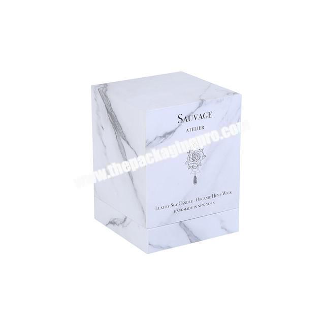 marble printing candle gift box with inserts packaging